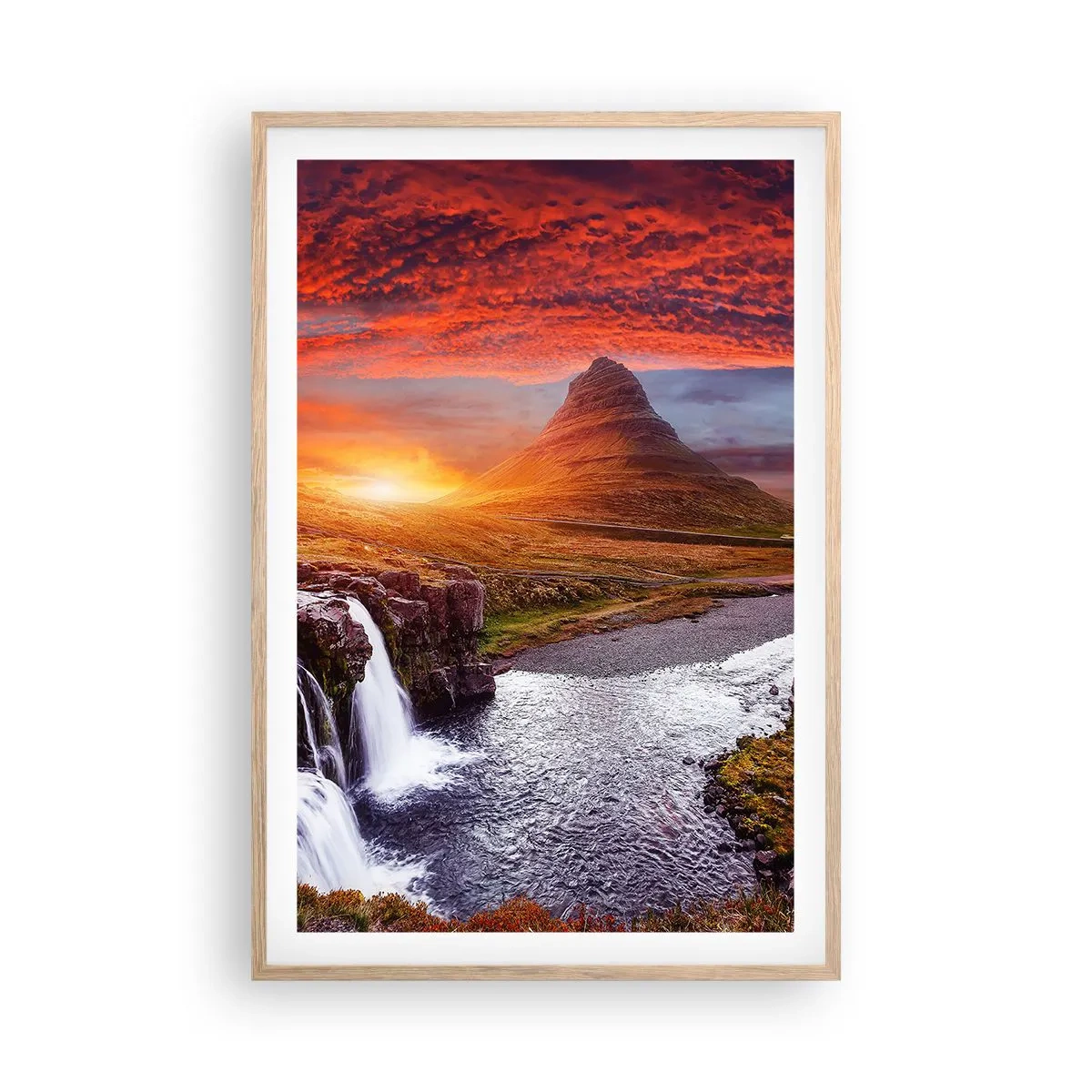 Póster en marco roble claro - Una vista de la Tierra Media - 61x91 cm