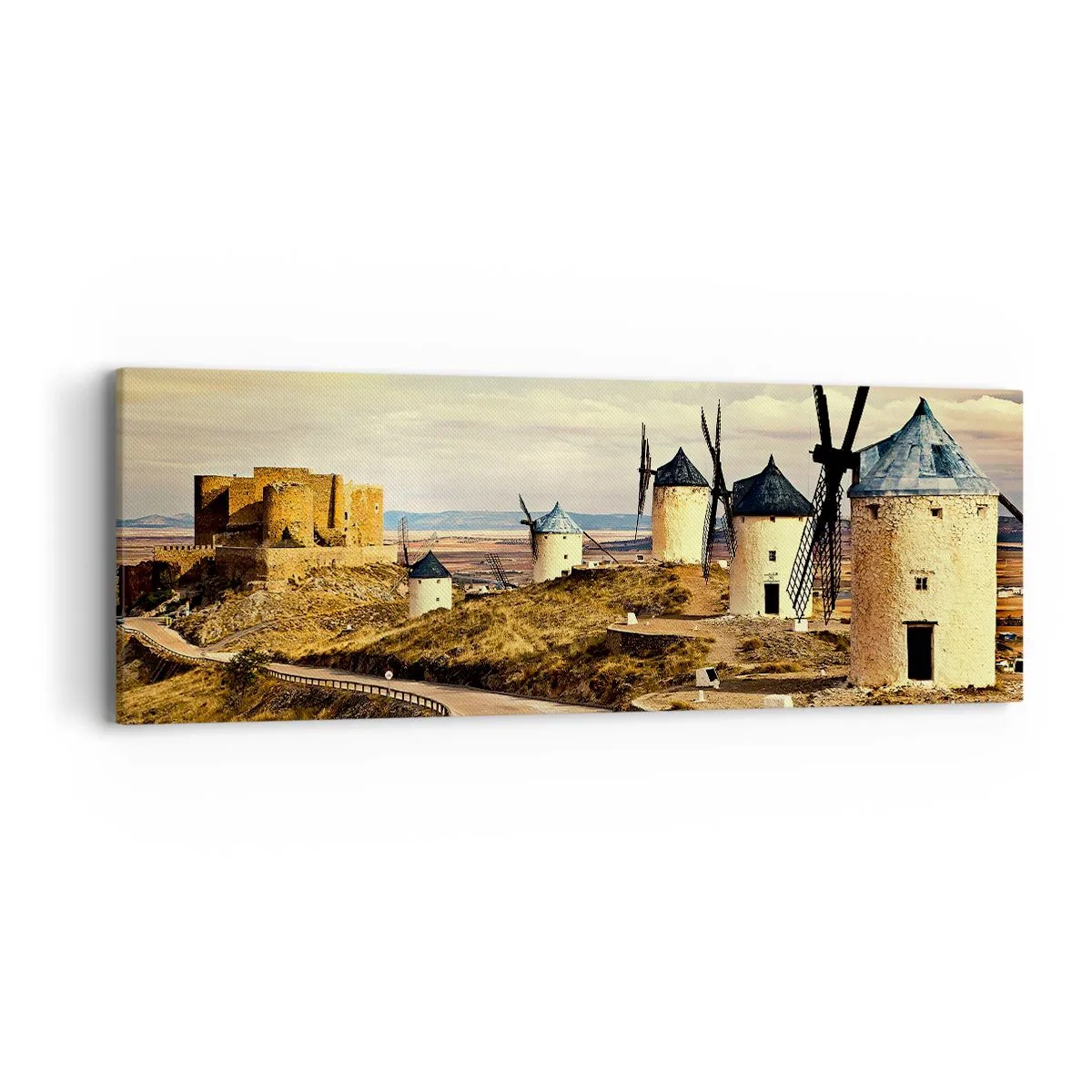 Cuadro sobre lienzo - Impresión de Imagen - Don Quijote los vio - 90x30 cm