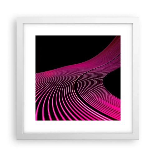 Póster en marco blanco - Avenida de luz - 30x30 cm