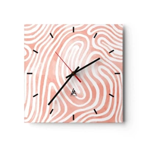 Reloj de pared - Reloj de vidrio - En un laberinto de coral - 40x40 cm