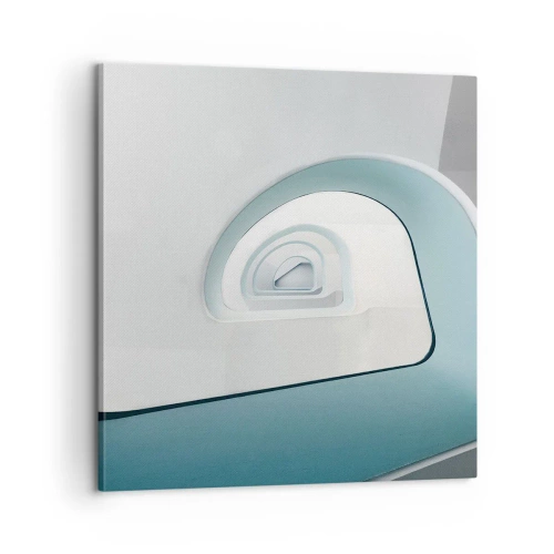 Cuadro sobre lienzo - Impresión de Imagen - Espiral del río azul - 60x60 cm