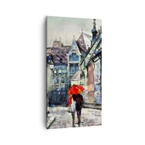 Cuadro sobre lienzo - Impresión de Imagen - Lluvia para dos - 55x100 cm