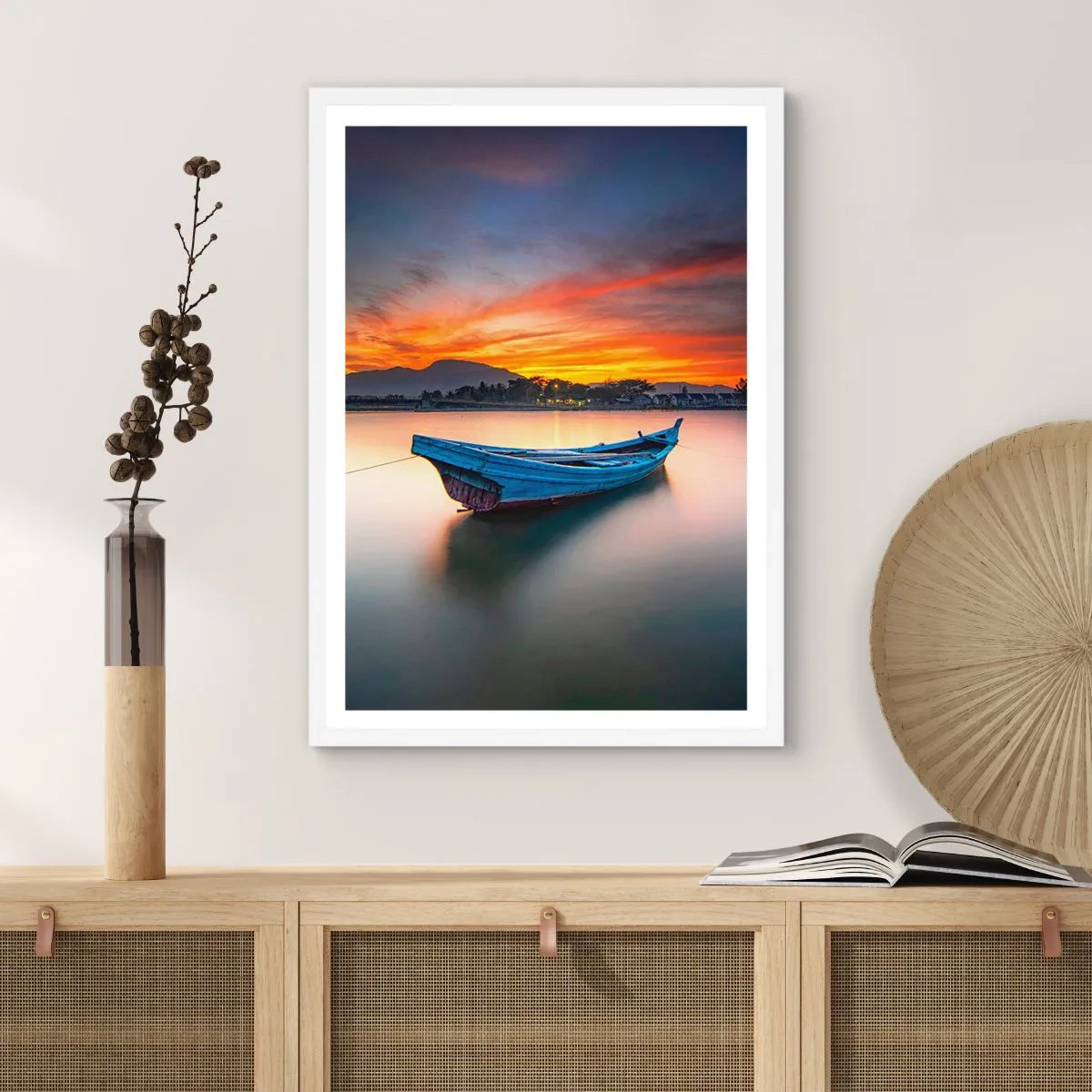 Póster en marco blanco - Se avecina una buena noche - 70x100 cm