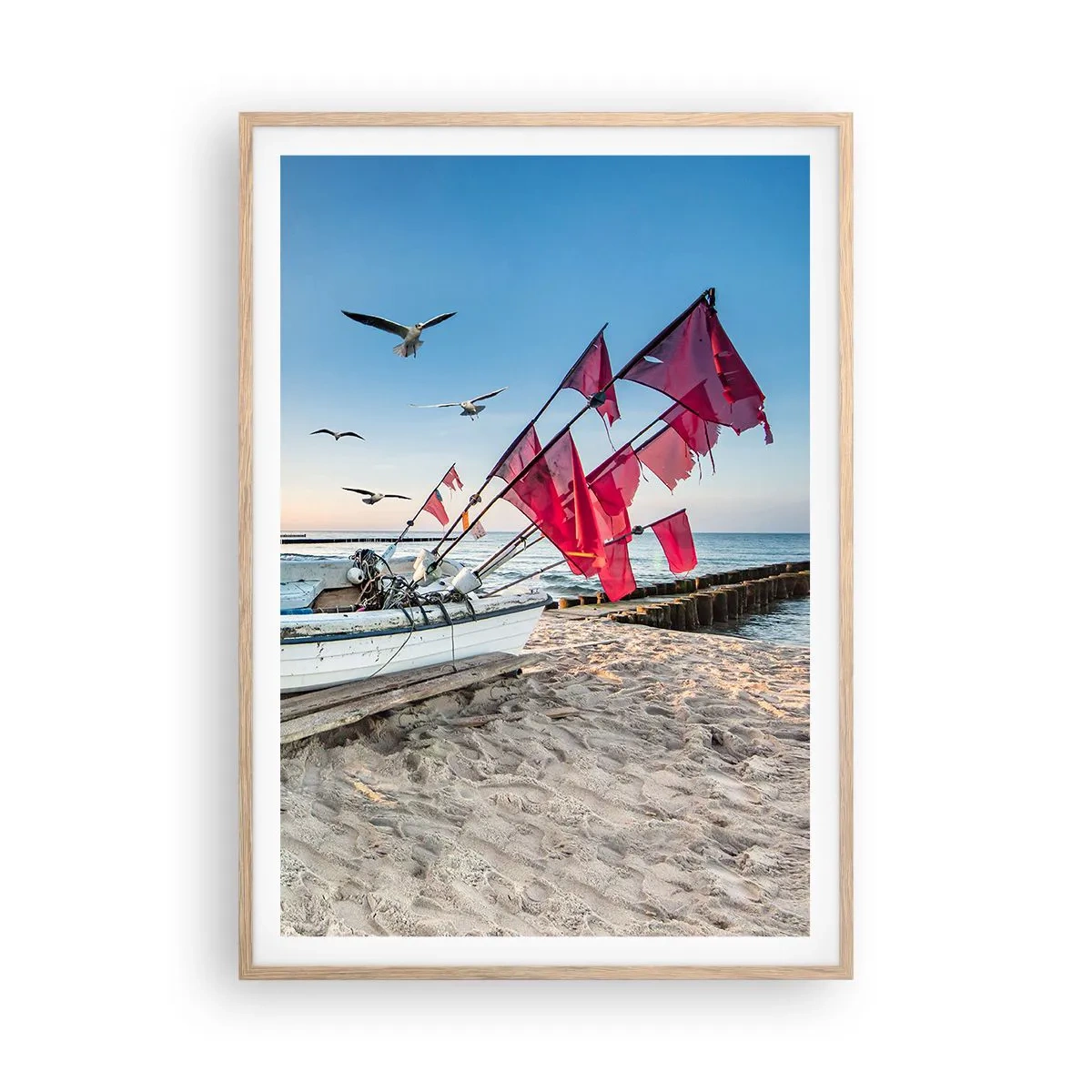 Póster en marco roble claro - Un merecido descanso - 70x100 cm