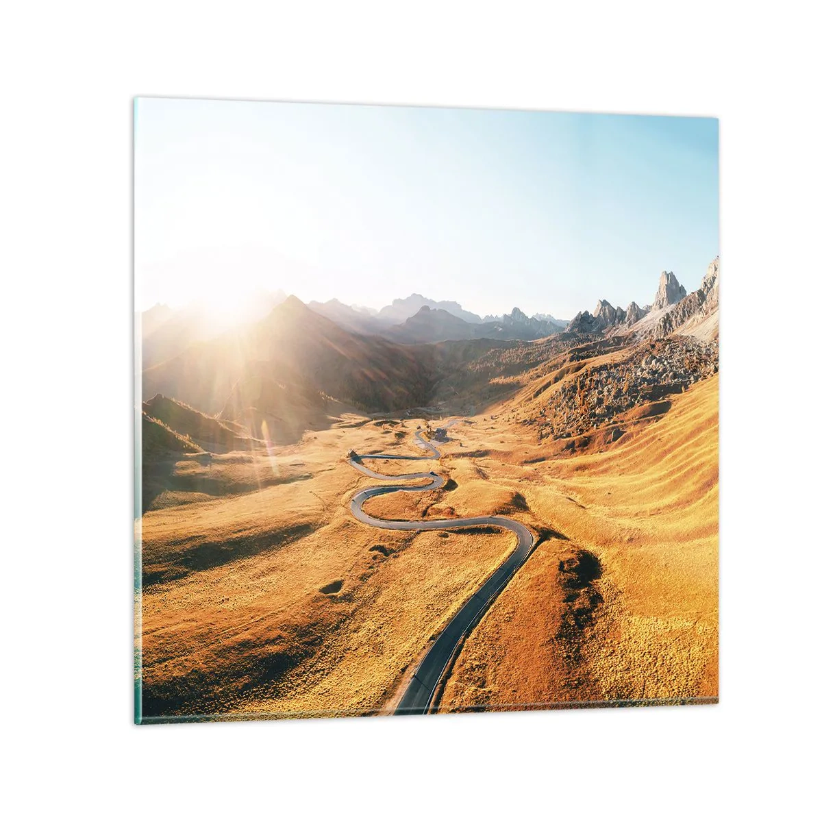 Cuadro sobre vidrio - Impresiones sobre Vidrio - En un valle dorado - 50x50 cm