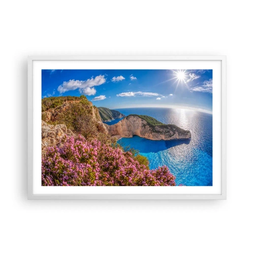 Póster en marco blanco - Mis grandes vacaciones en Grecia - 70x50 cm