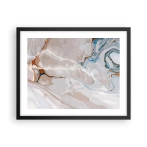 Póster en marco negro - El azul serpentea por el blanco - 50x40 cm