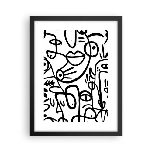Póster en marco negro - Rostros y espejismos - 30x40 cm
