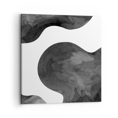 Cuadro sobre lienzo - Impresión de Imagen - El blanco fluye sobre el negro - 70x70 cm