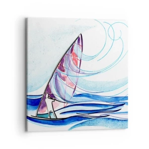 Cuadro sobre lienzo - Impresión de Imagen - Con el viento al ritmo de las olas - 70x70 cm