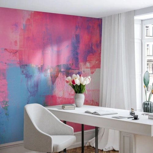 Fotomural Autadhesivo Deluxe Sticker - Rosa, azul y una pizca de luz - Abstracción, Minimalismo, Pedazo - 250x175 cm