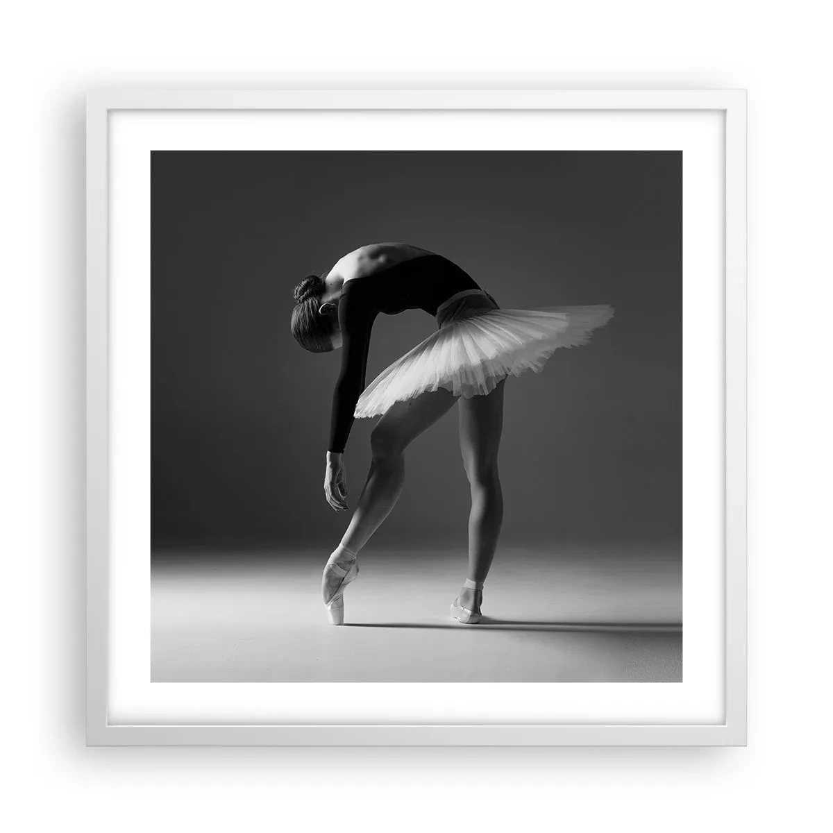 Póster en marco blanco - Bella bailarina - 50x50 cm