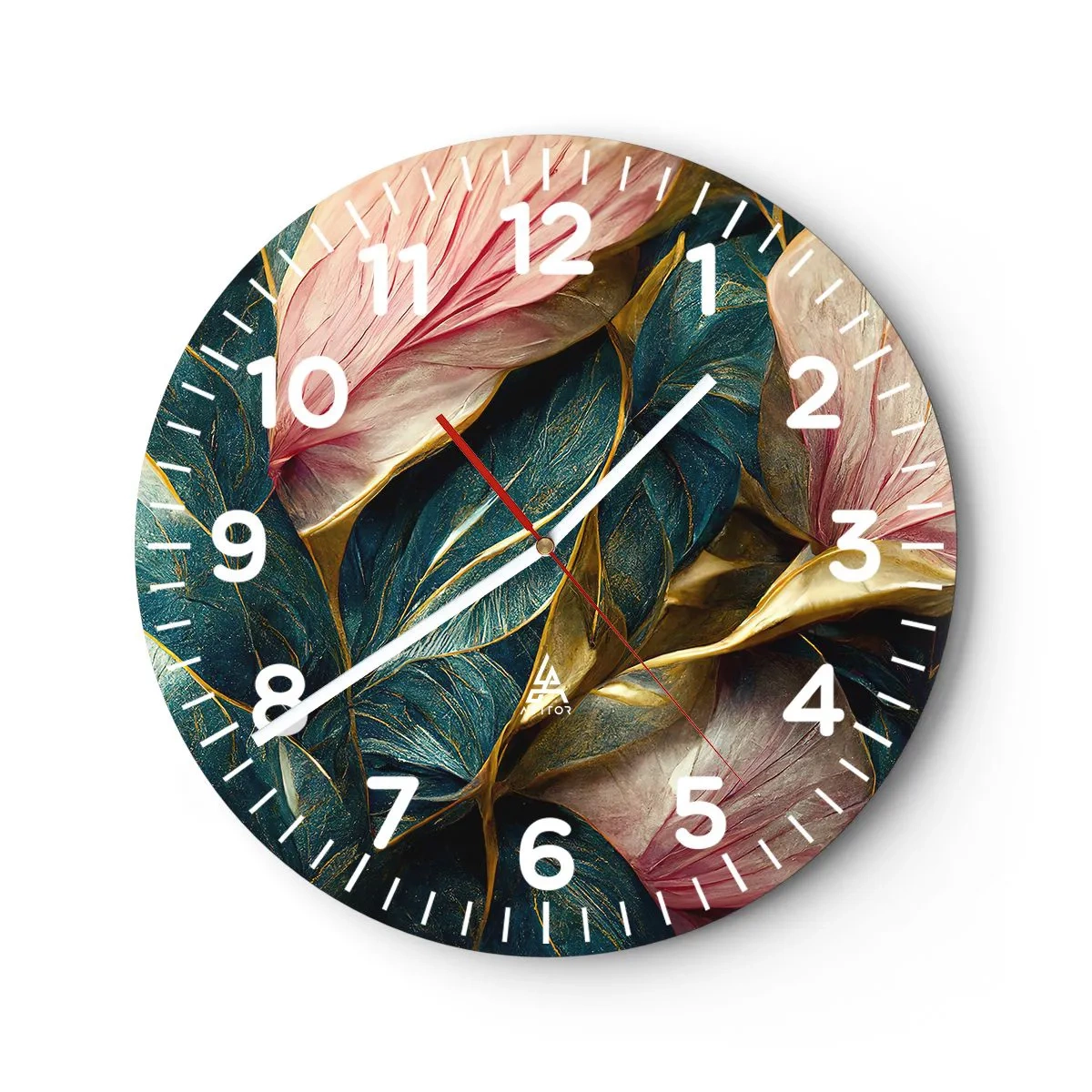 Reloj de pared - Reloj de vidrio - Elegancia y estilo naturales - 30x30 cm