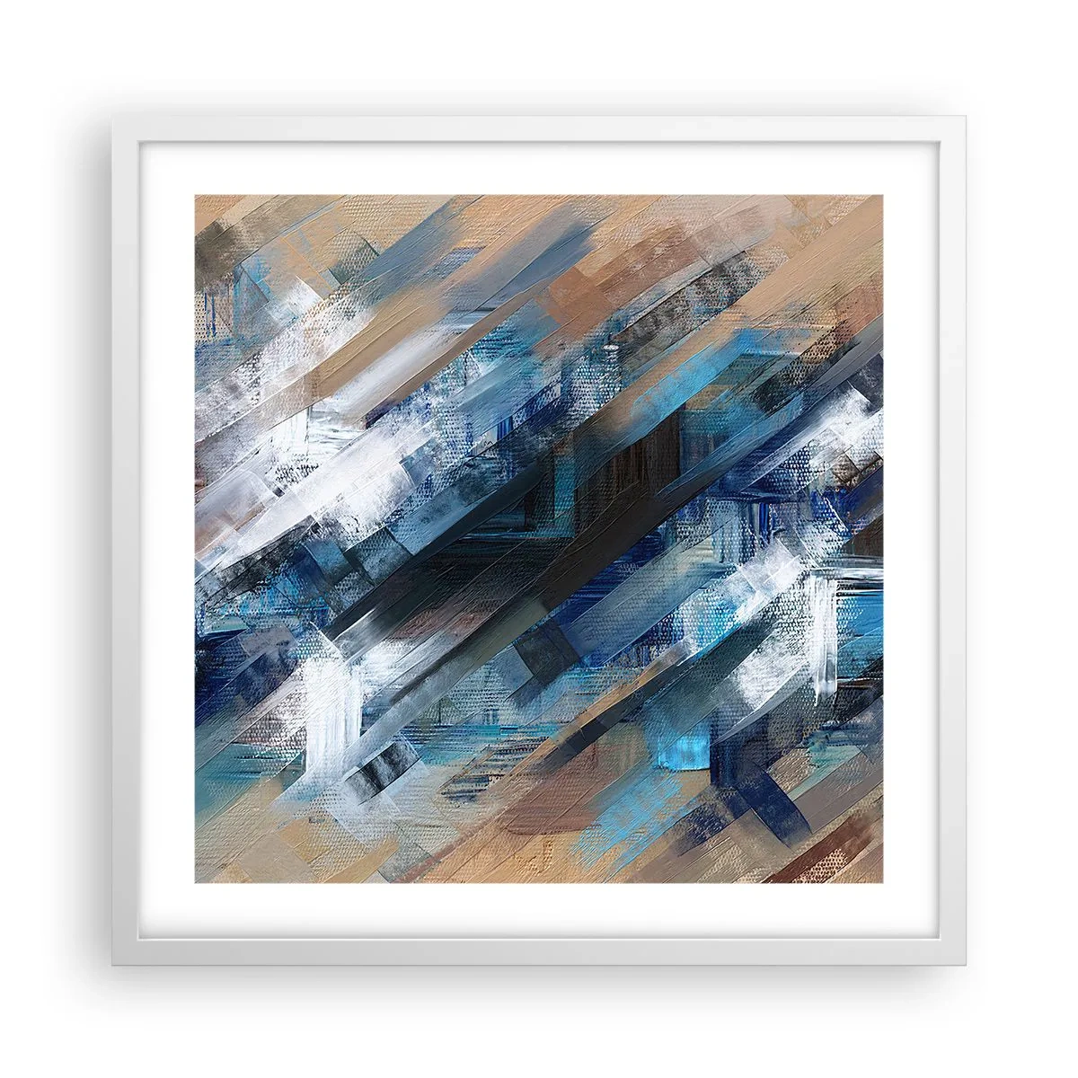 Póster en marco blanco - En una inclinación azul - 50x50 cm