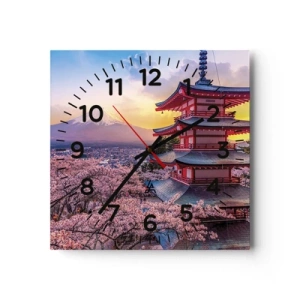 Reloj de pared - Reloj de vidrio - La esencia del espíritu japonés - 40x40 cm