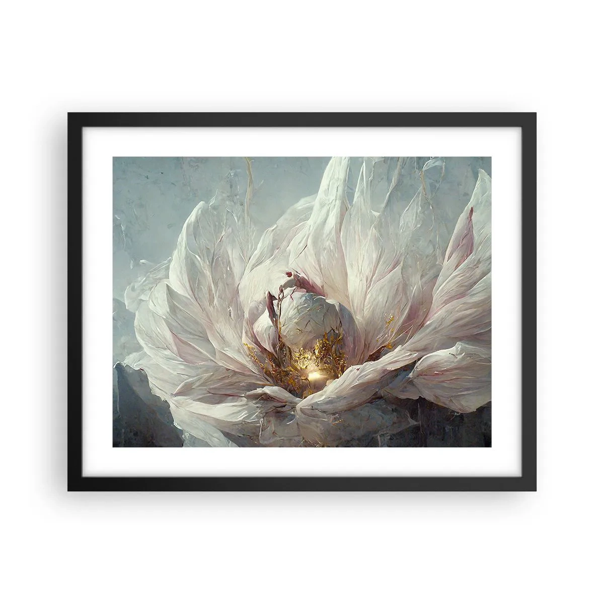 Póster en marco negro - Florece una vez cada cien años - 50x40 cm