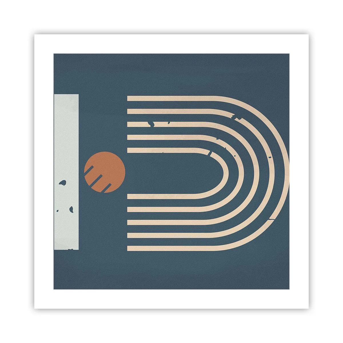 Póster - Geometría sobre azul marino - 50x50 cm