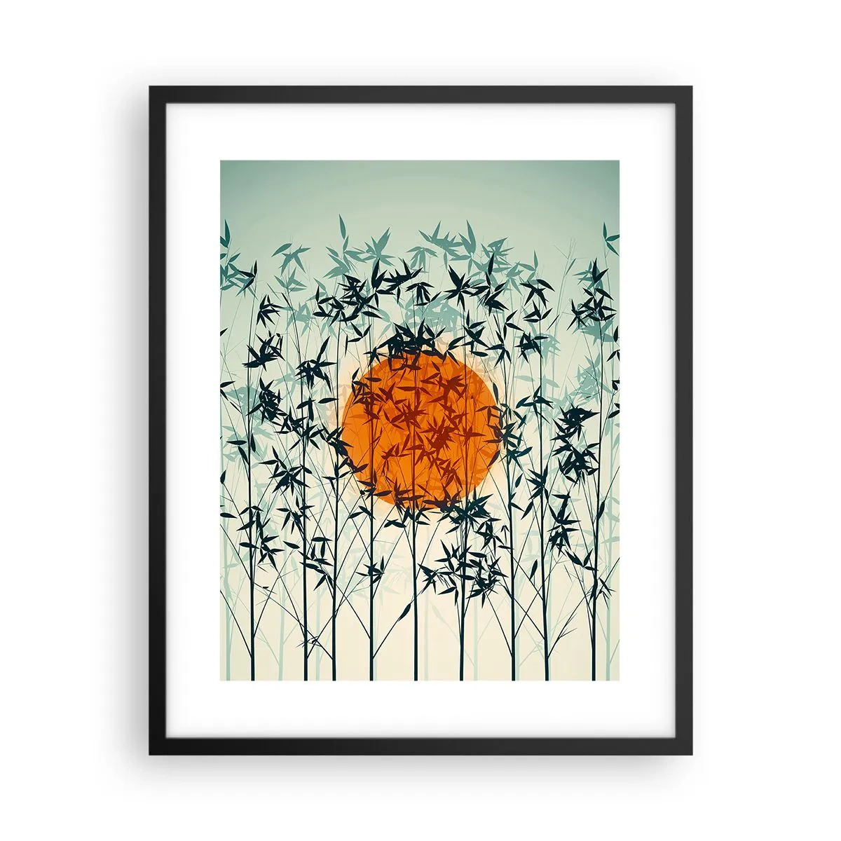 Póster en marco negro - El sol de Japón - 40x50 cm