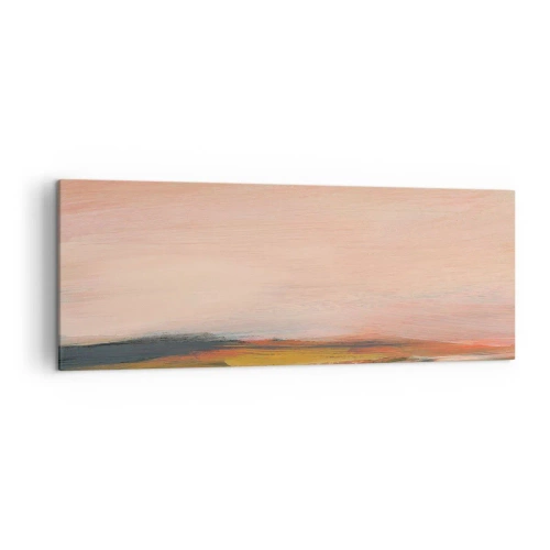 Cuadro sobre lienzo - Impresión de Imagen - Un paisaje en tonos rosa y dorado. - 140x50cm - En tono rosa - Decoración de pared moderna para salón y dormitorio ARTTOR