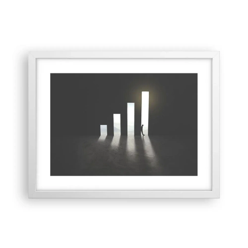 Póster en marco blanco - El camino del éxito - 40x30 cm