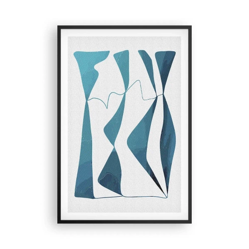 Póster en marco negro - Abstracción: un compuesto turquesa - 61x91 cm