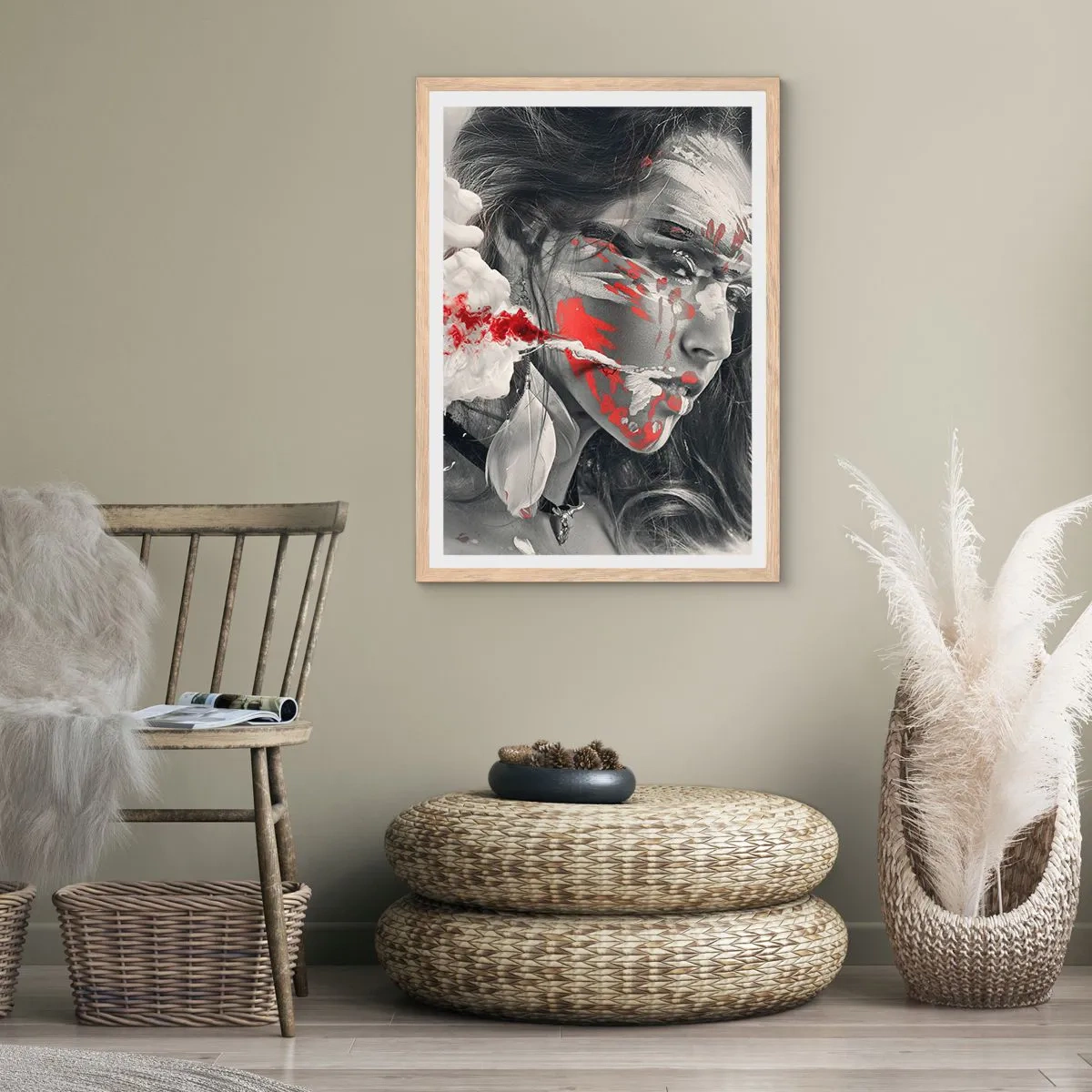 Póster en marco roble claro - En los humos del absurdo - 70x100 cm