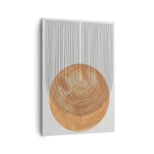 Cuadro sobre lienzo - Impresión de Imagen - Composición geométrica con círculos y líneas en colores cálidos. - 70x100cm - Una composición soleada - Decoración de pared moderna para salón y dormitorio ARTTOR