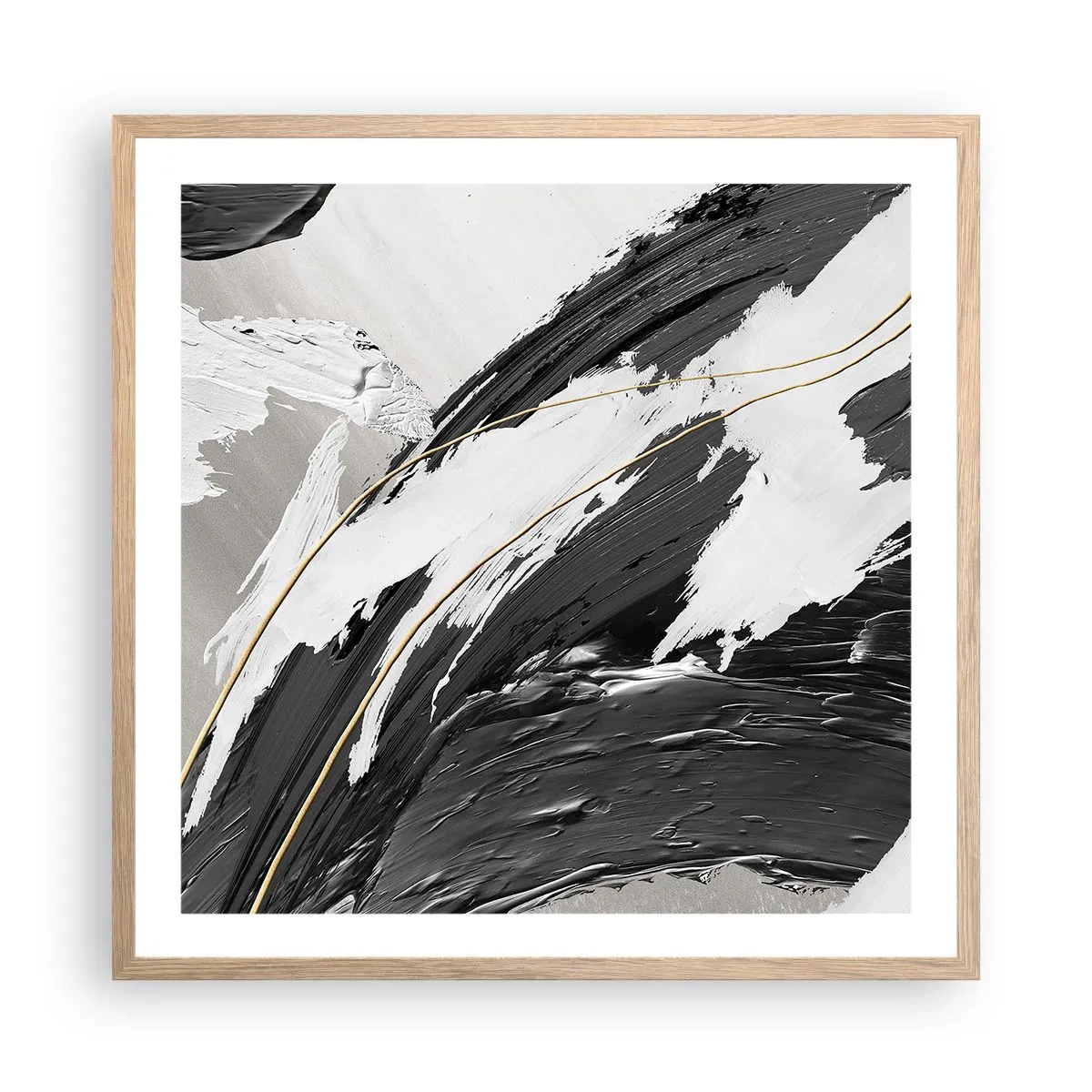 Póster en marco roble claro - Abstracción con estilo - 60x60 cm