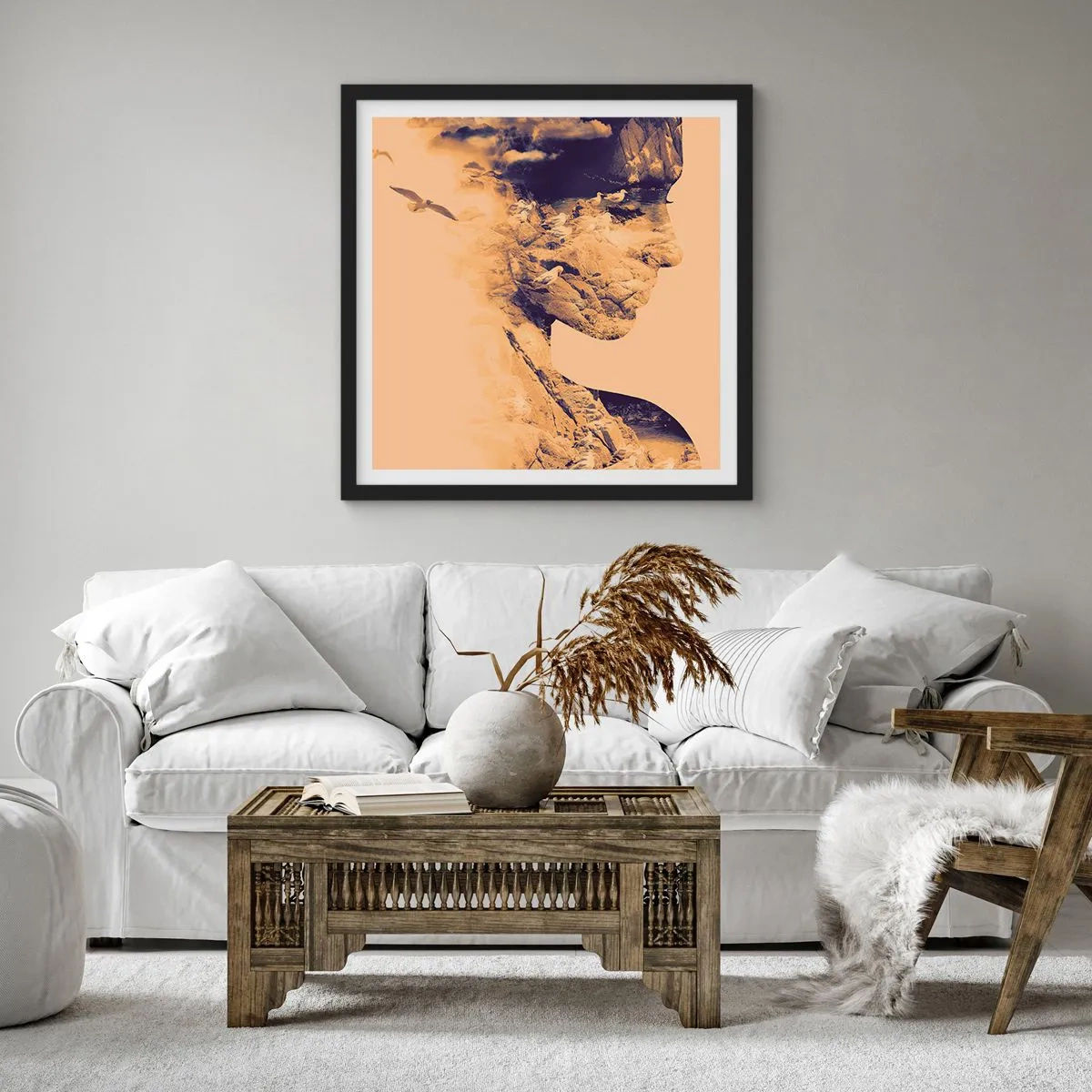 Póster en marco negro - Hermosa por naturaleza - 60x60 cm