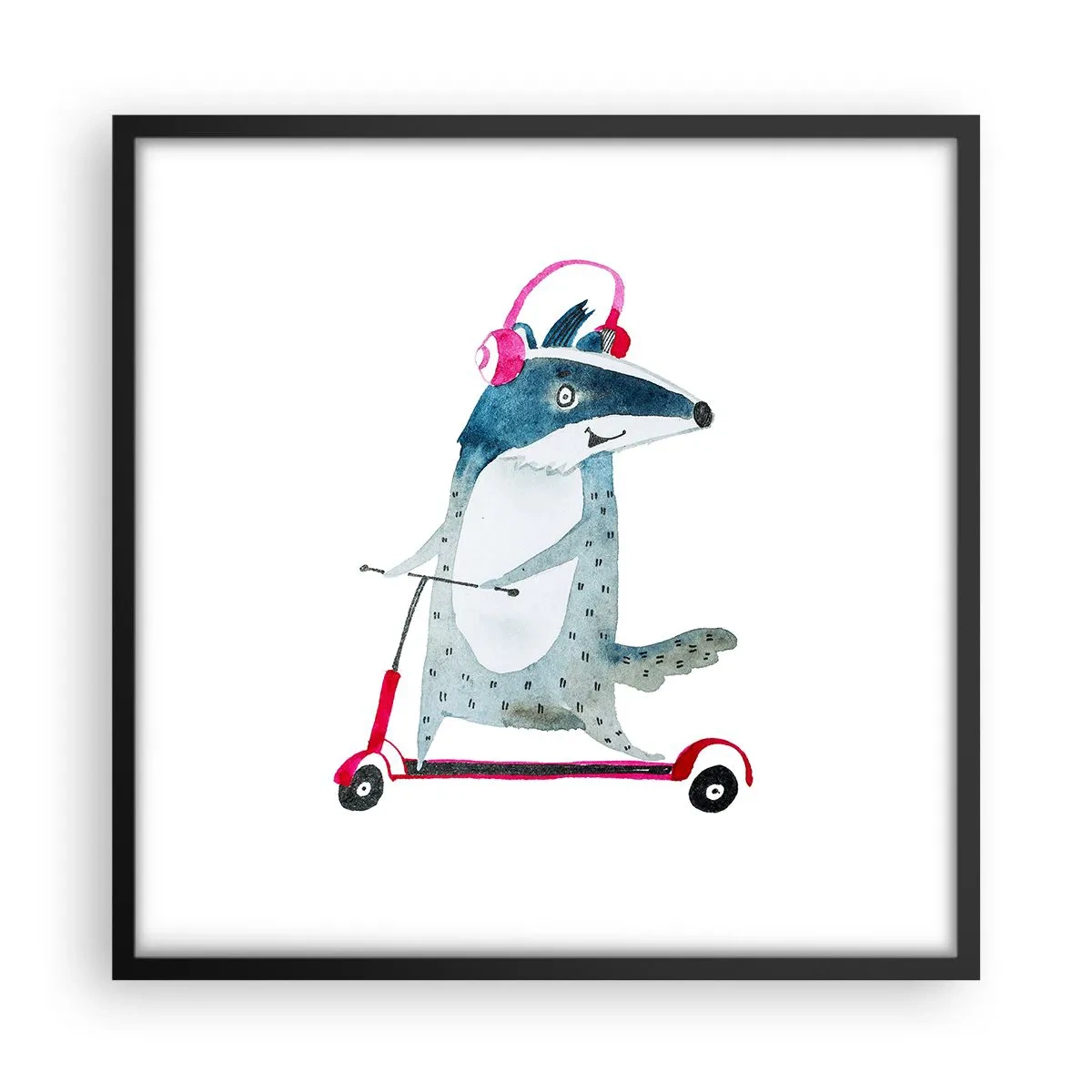 Póster en marco negro - Alegrías de tejón - 50x50 cm