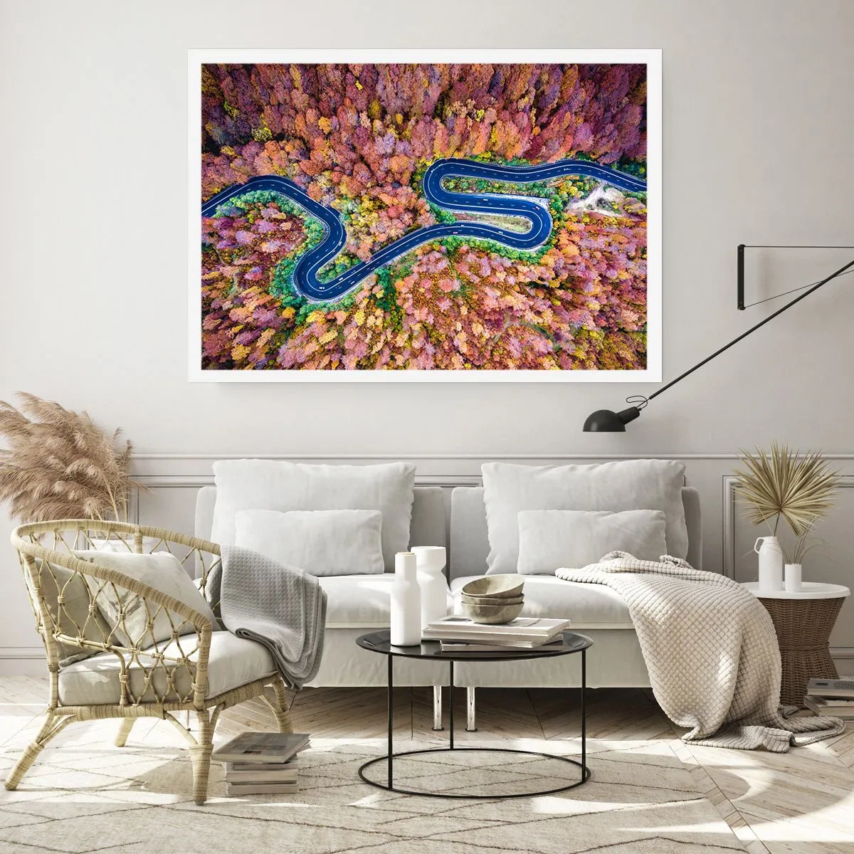 Póster - Un camino sinuoso a través del bosque - 40x30 cm