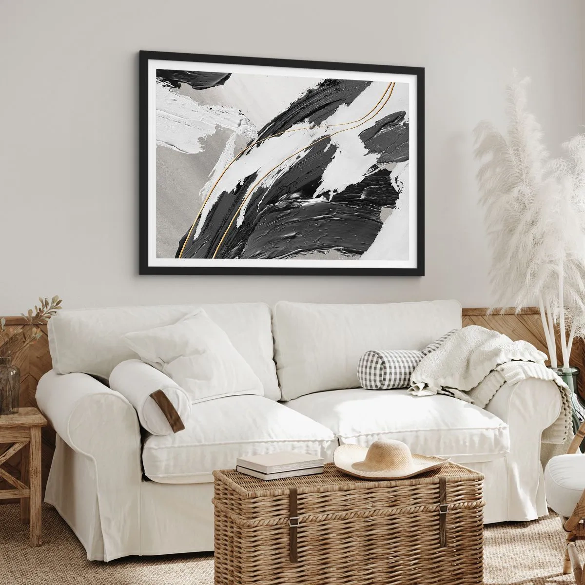 Póster en marco negro - Abstracción con estilo - 91x61 cm