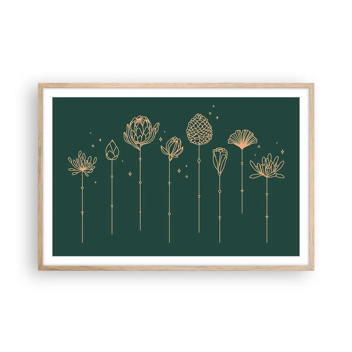 Póster en marco roble claro - La familia vegetal - 91x61 cm