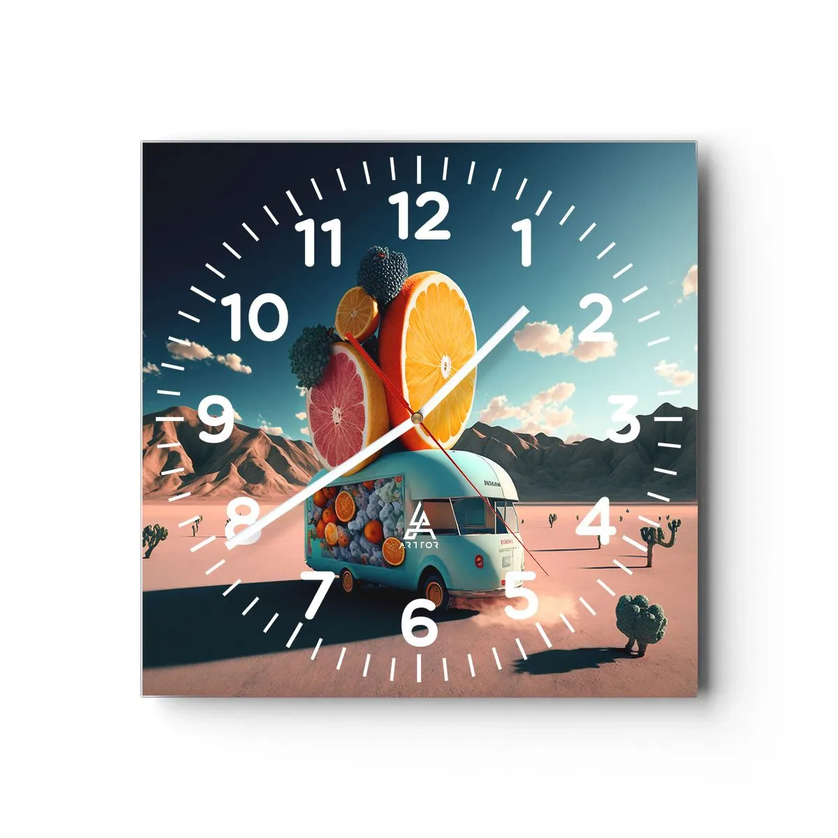 Reloj de pared - Reloj de vidrio - Un sabor a vacaciones - 30x30 cm