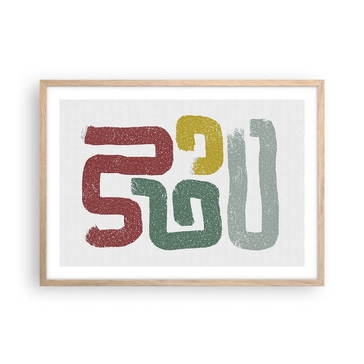 Póster en marco roble claro - En un idioma desconocido - 70x50 cm