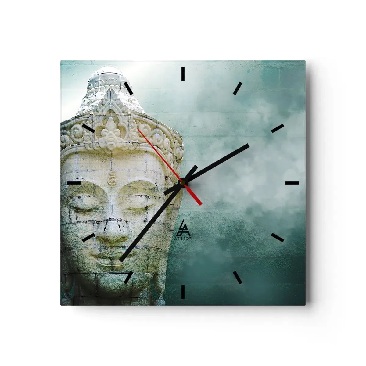 Reloj de pared - Reloj de vidrio - Buscando la luz - 40x40 cm