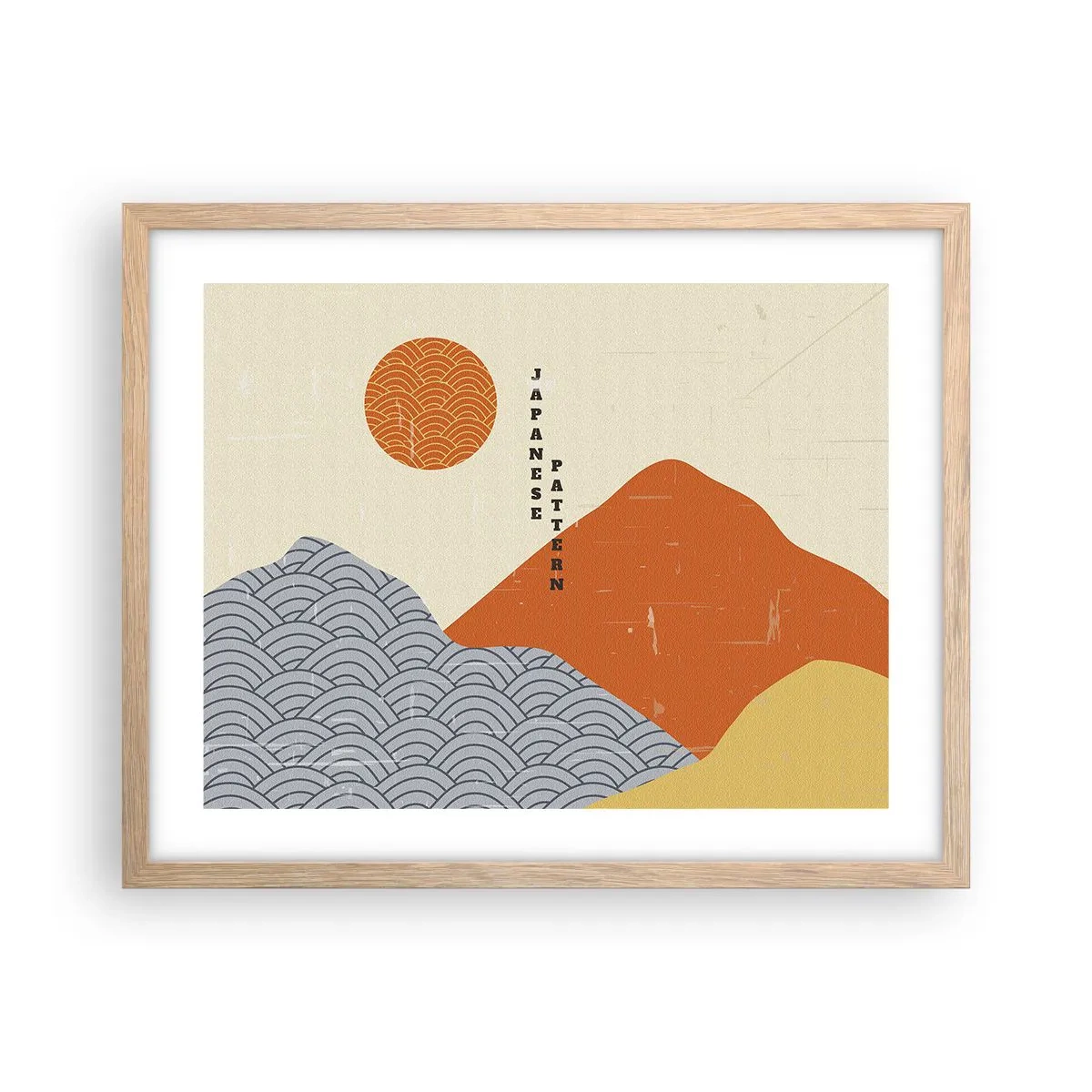 Póster en marco roble claro - En el espíritu japonés - 50x40 cm