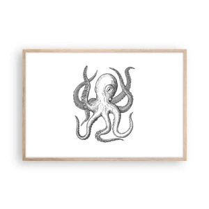Póster en marco roble claro - Bailando con olas - 91x61 cm
