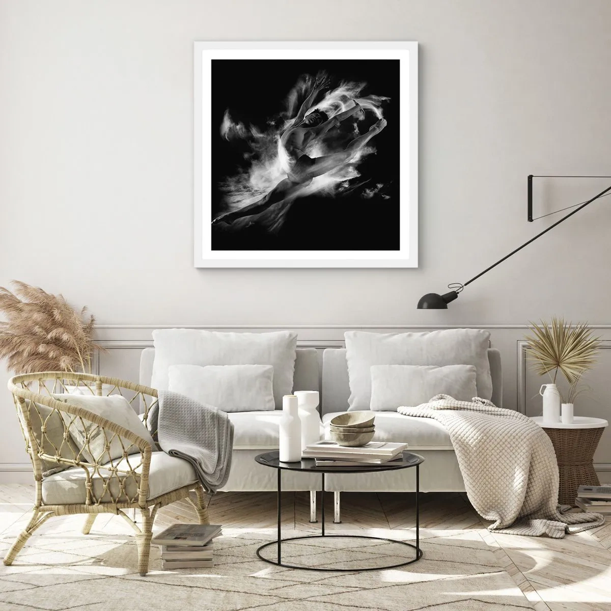 Póster en marco blanco - El arte del vuelo - 40x40 cm