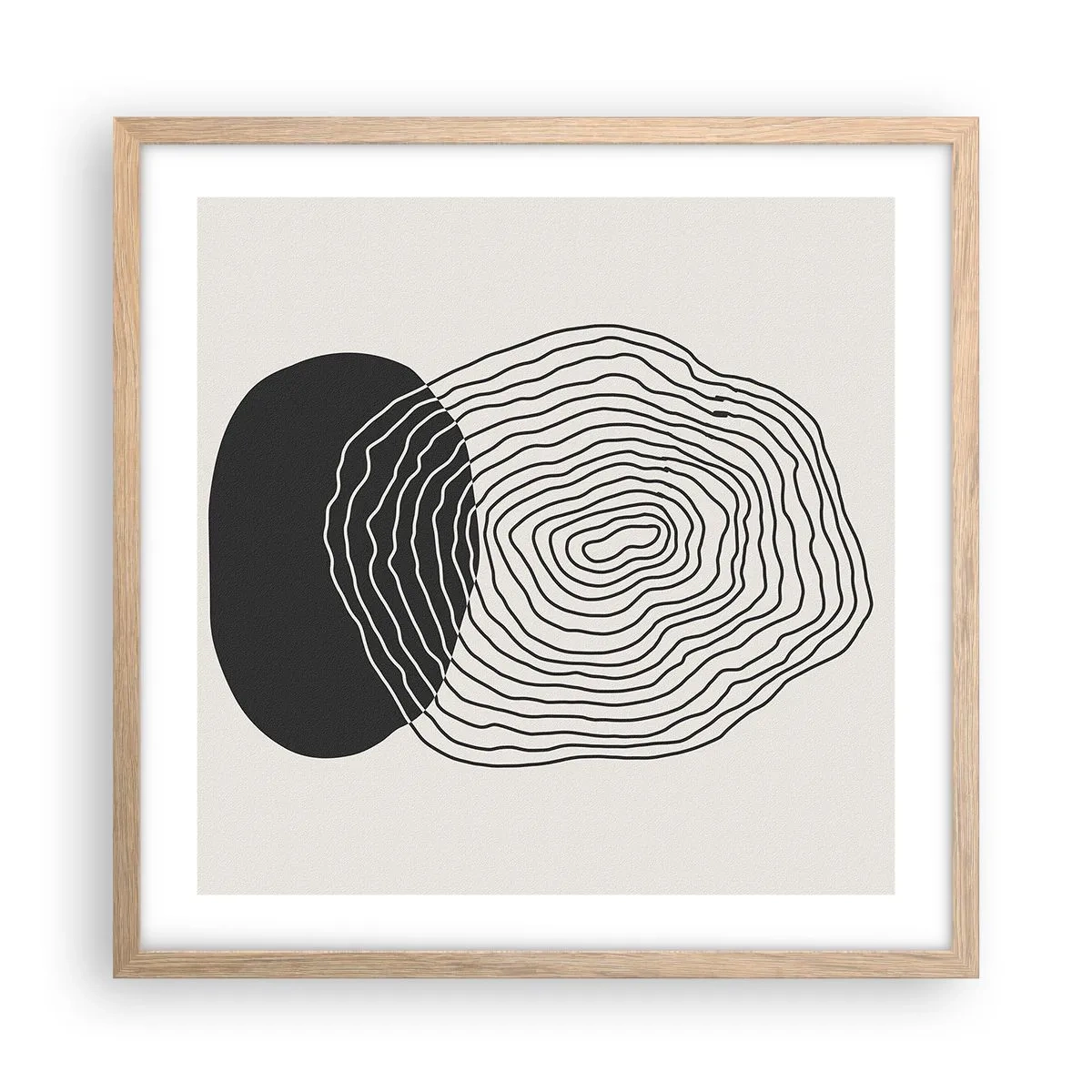 Póster en marco roble claro - Persistencia y vibración - 50x50 cm