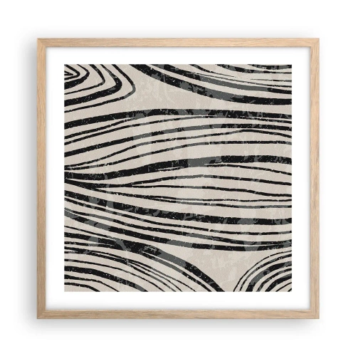 Póster en marco roble claro - Salpicadura de líneas - 50x50 cm