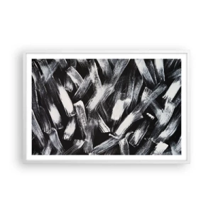 Póster en marco blanco - Abstracción en el espíritu industrial - 91x61 cm