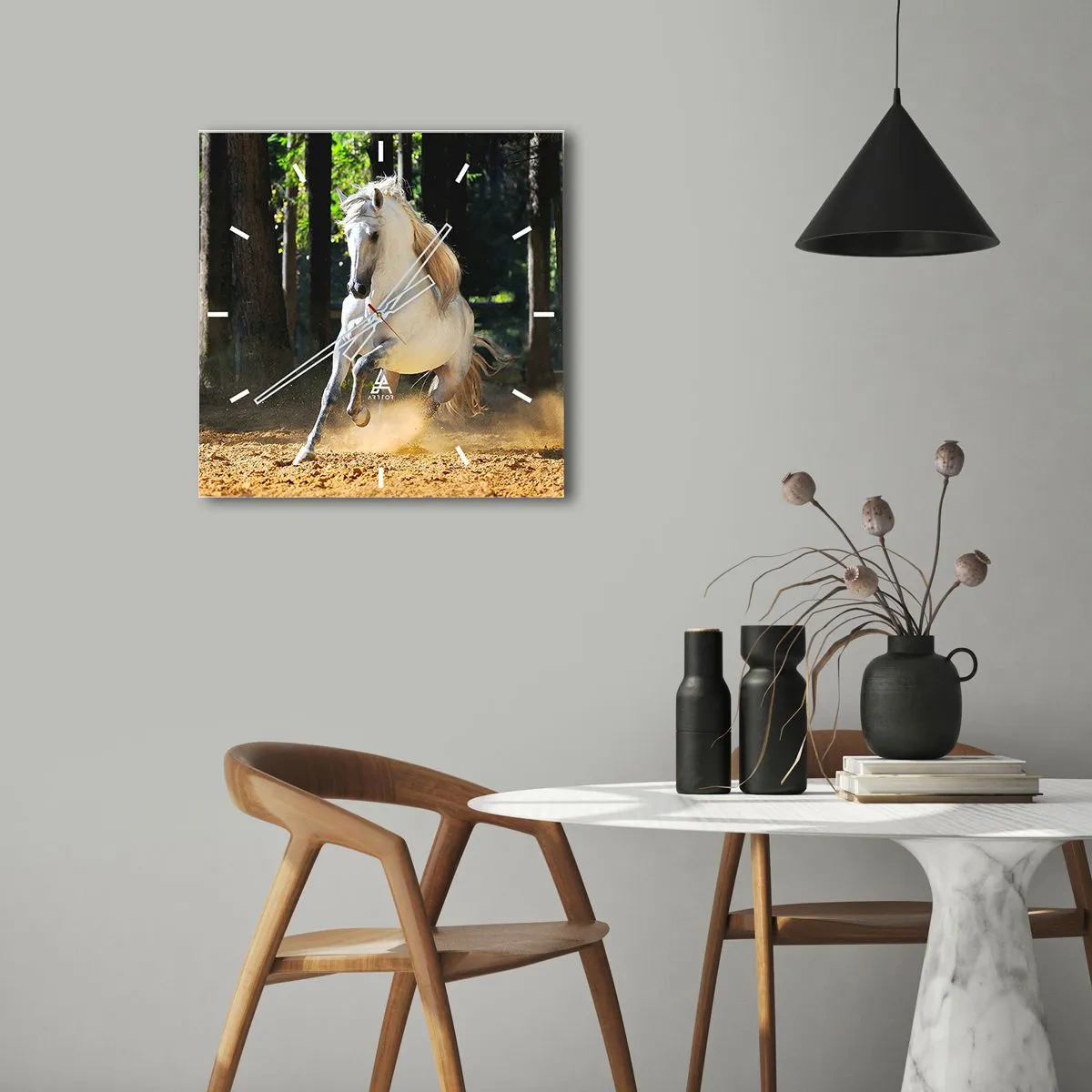 Reloj de pared - Reloj de vidrio - Como en una novela de fantasía - 40x40 cm