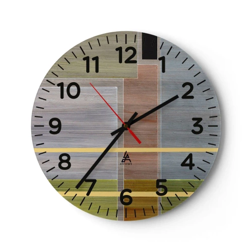 Reloj de pared - Reloj de vidrio - Recto y tranquilo - 30x30 cm
