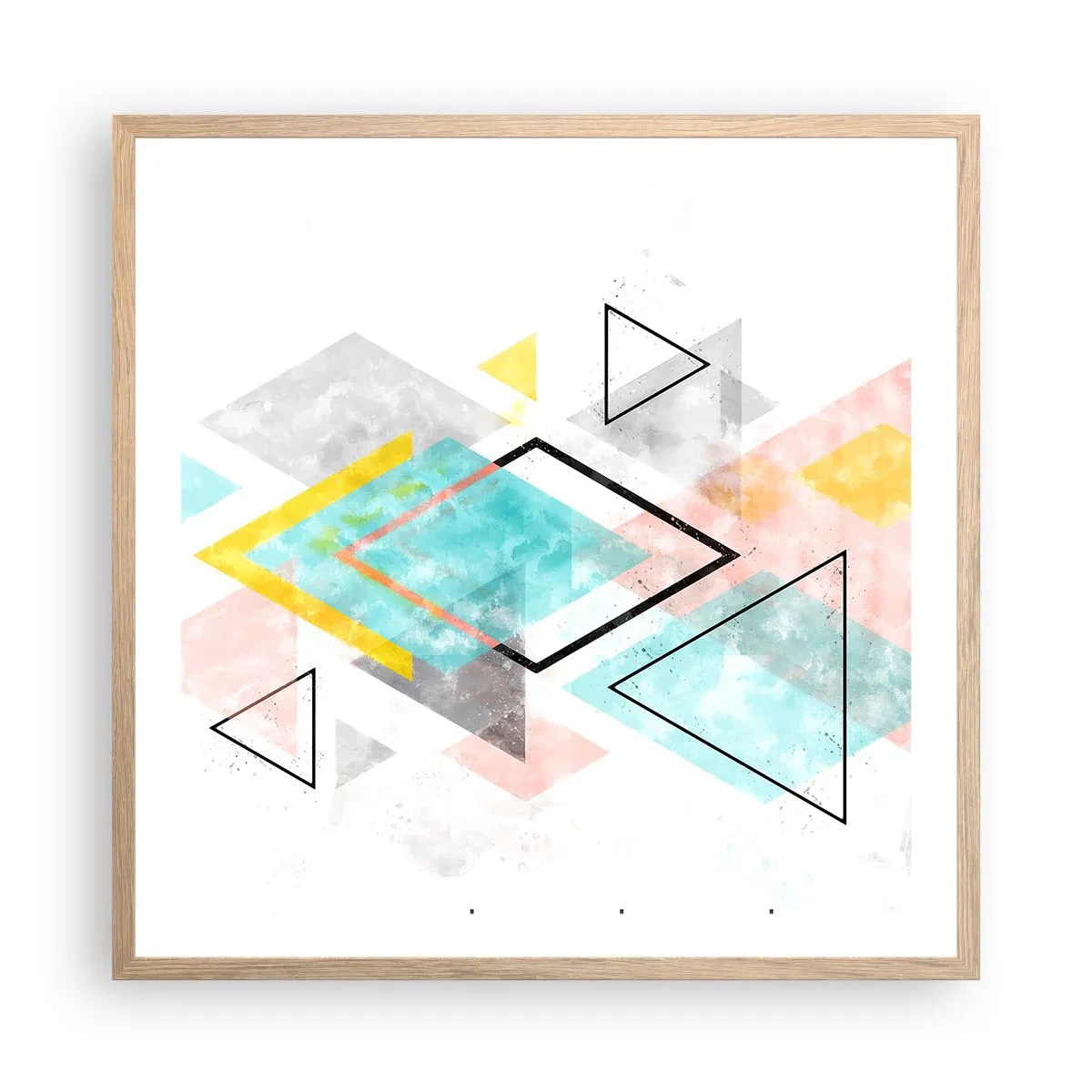 Póster en marco roble claro - Un juego geométrico - 60x60 cm
