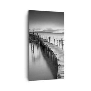 Cuadro sobre lienzo - Impresión de Imagen - La calma de una orilla olvidada - 45x80 cm