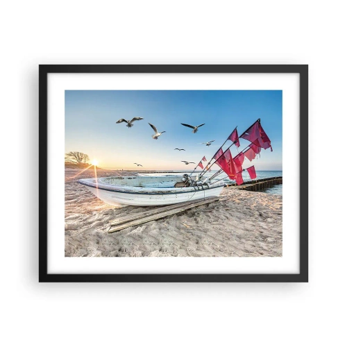 Póster en marco negro - Un merecido descanso - 50x40 cm