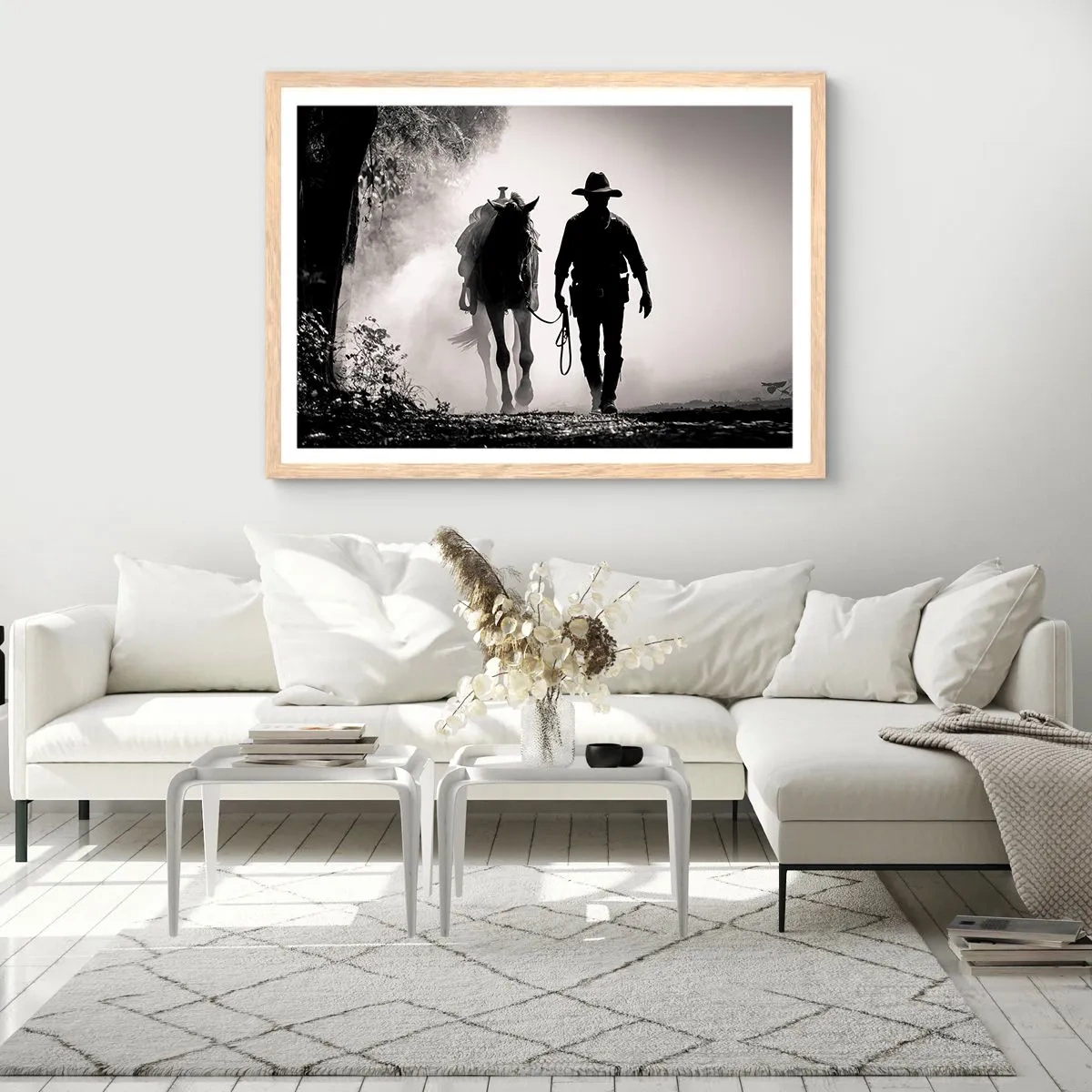 Póster en marco roble claro - La mañana de Texas - 70x50 cm