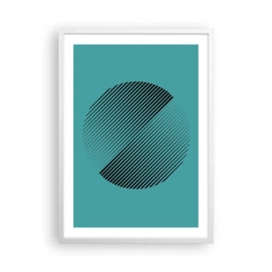 Póster en marco blanco - El círculo: una variación geométrica - 50x70 cm