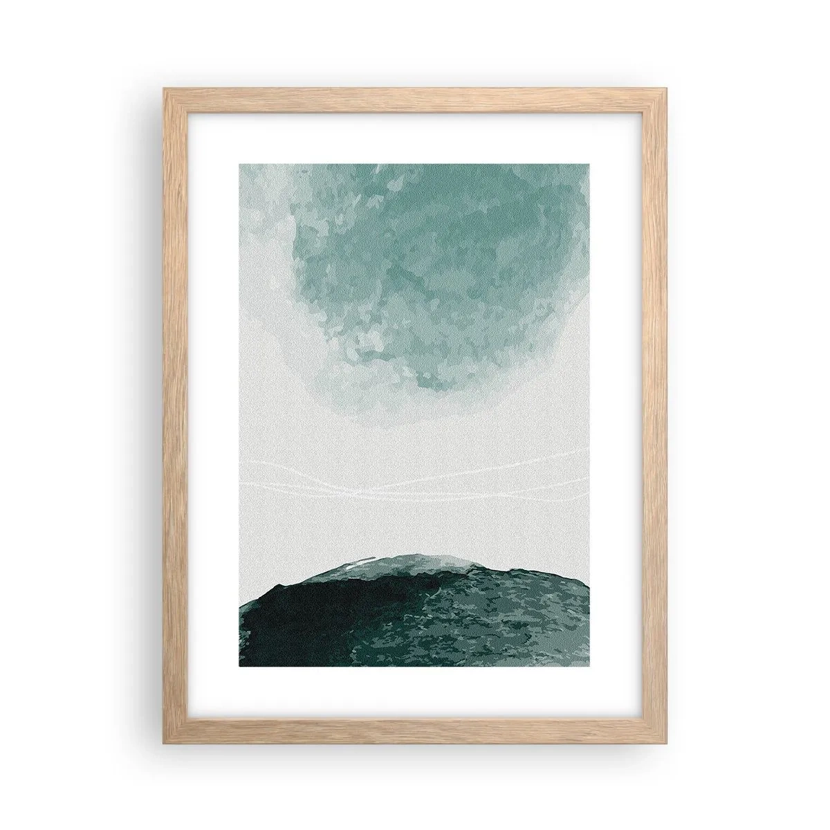 Póster en marco roble claro - Un encuentro con la niebla - 30x40 cm